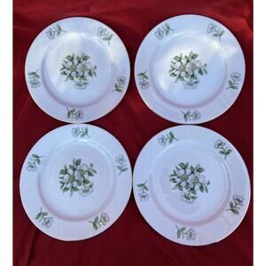 Lot of 4 Puritan Janet Flower Small Plates 7.75" Made in Japan 3 Sets Available
